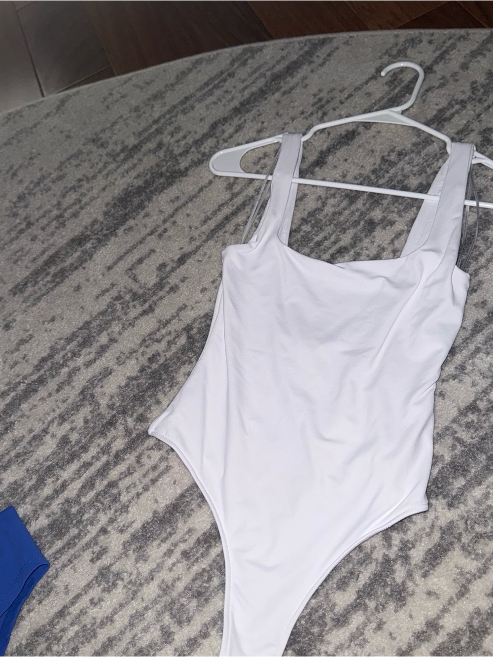 Zara White Square Neck One-Piece Bodysuit